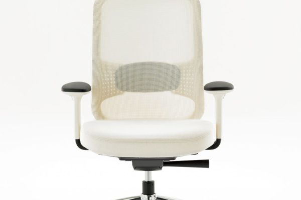 Low-Projek-Task-Chair-Front-View-Stone-Mesh-Stone-Outer-Frame-Stone-Inner-Frame-Ebony-Lumbar-4D-Arms