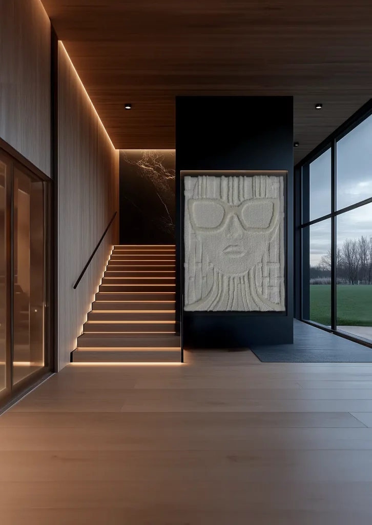 Emily-wool-wall-art-white-hallway-CSrugs-X-Paul-Raats-Photo_105x148cm