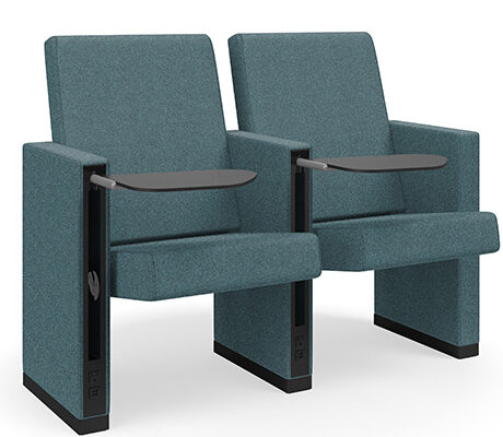 06-G20-Auditorium-Chair-with-light-blue-upholstery-and-raised-tablets-for-performing-arts-venues-and-theaters