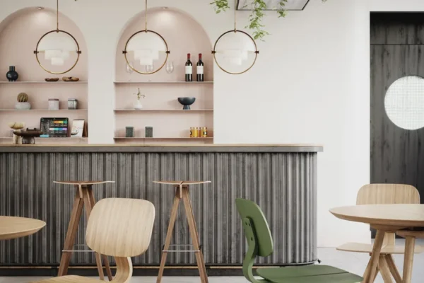 Mosquito chair_natural oak_leaf green_Mosquito barstool natural walnut_CC Table 130