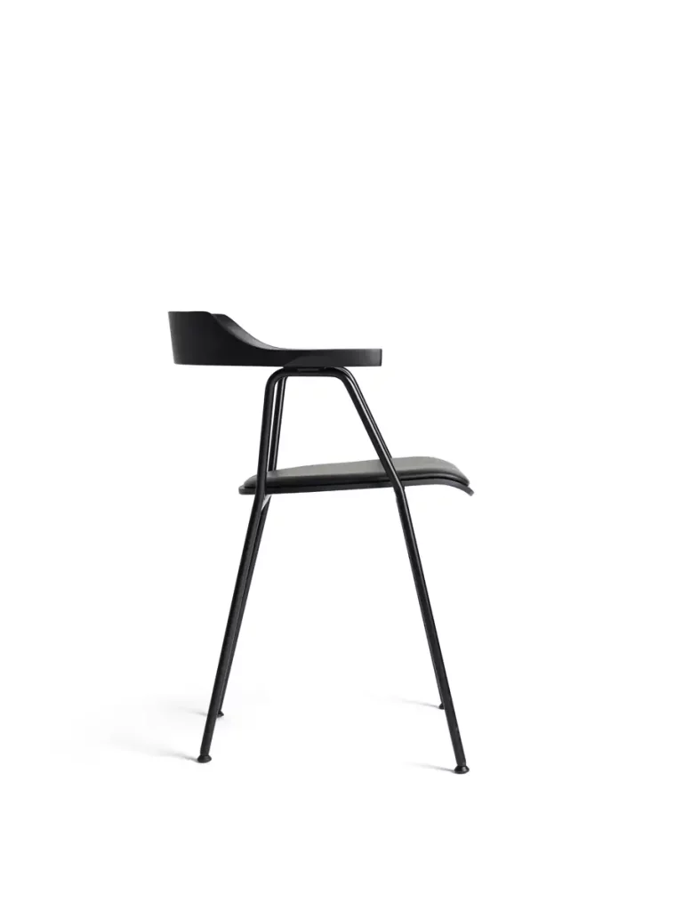 Rex81111_4455 Chair_black oak_offset upholstered seat_Mastrotto Linea nero