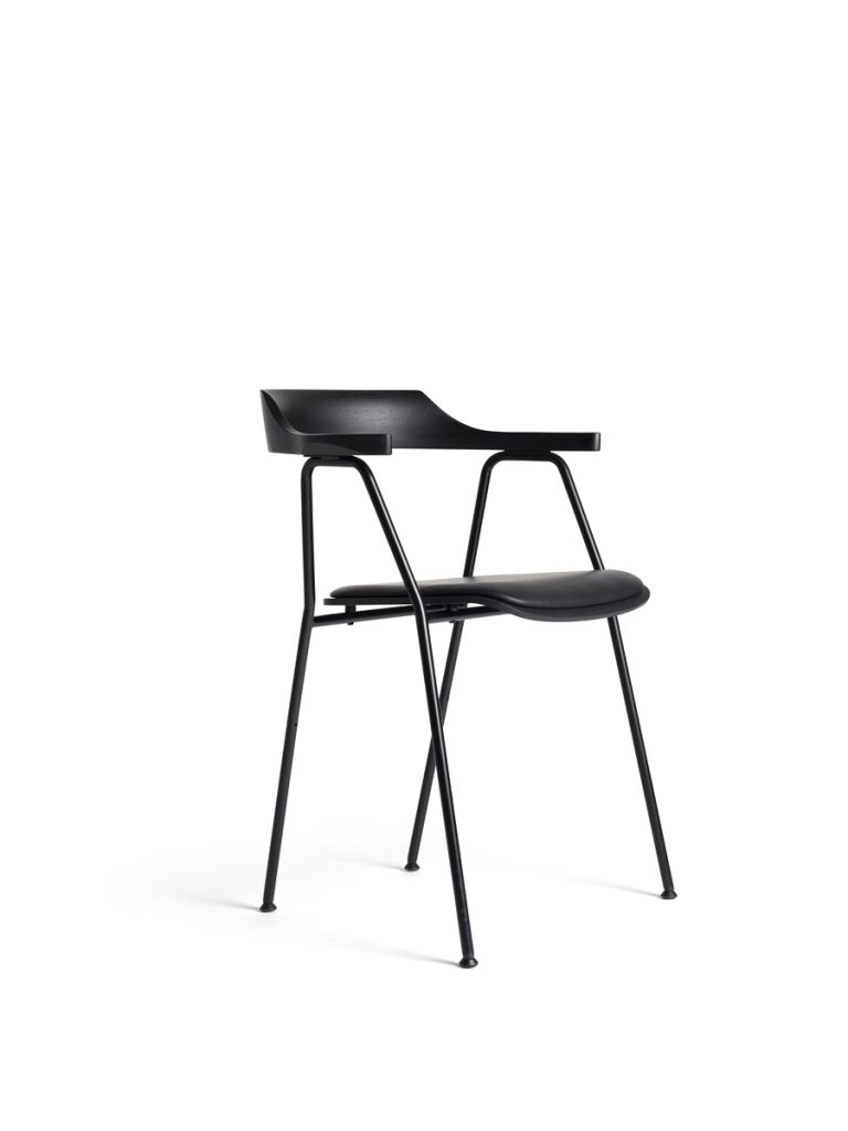 Rex81112_4455 Chair_black oak_offset upholstered seat_Mastrotto Linea nero