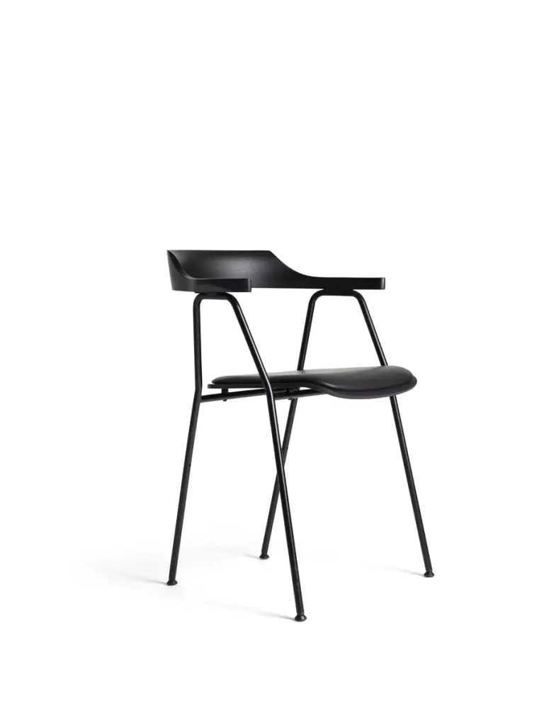 Rex81112_4455 Chair_black oak_offset upholstered seat_Mastrotto Linea nero