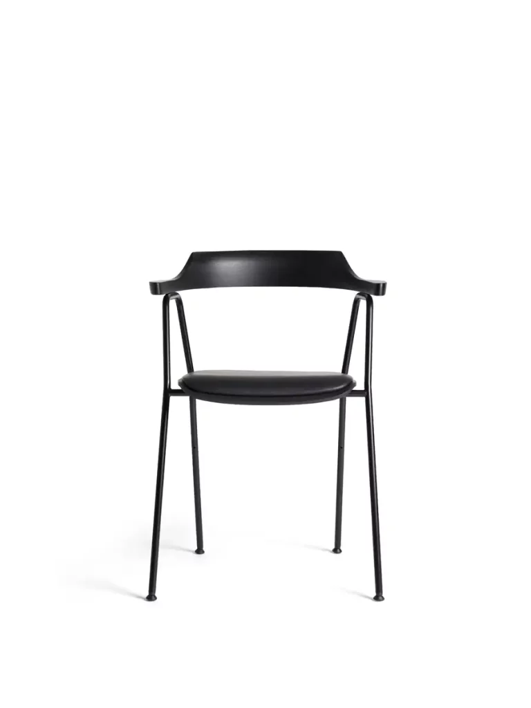 Rex81113_4455 Chair_black oak_offset upholstered seat_Mastrotto Linea nero